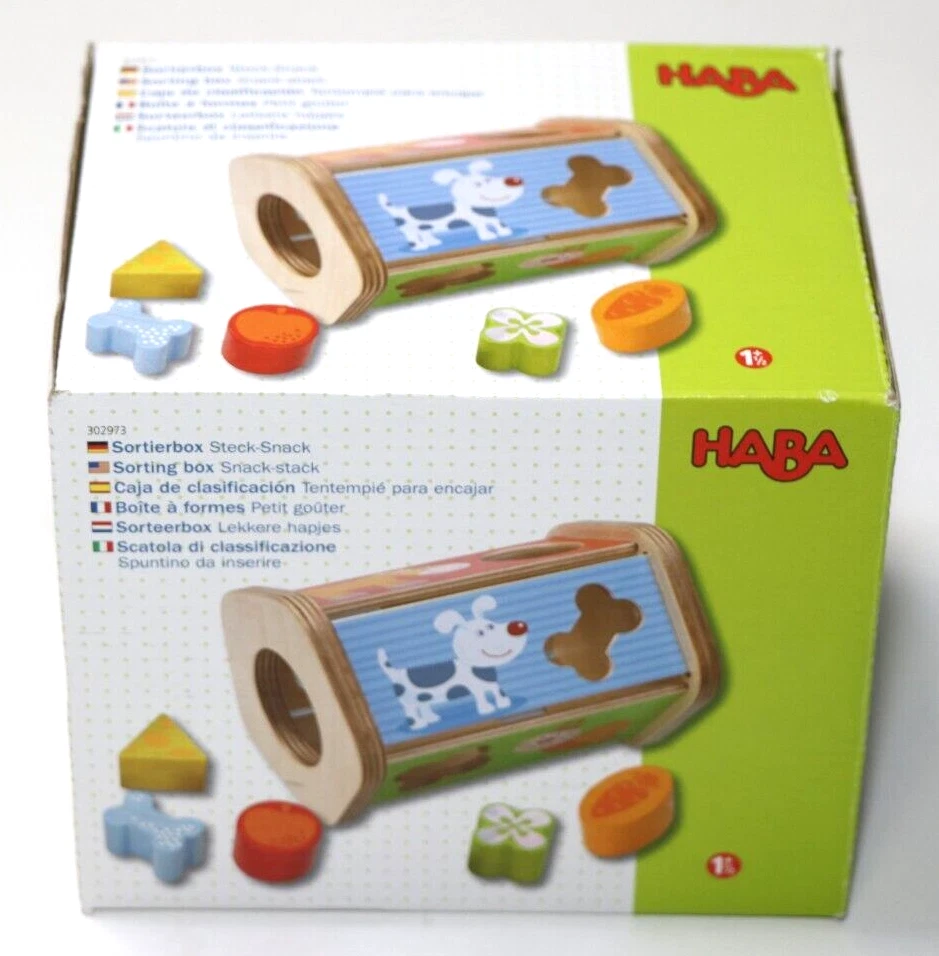 HABA 302973 - Sortierbox Steck-Snack, Sortierspiel mit lustigen Tiermotiven und - Bild 1 von 1