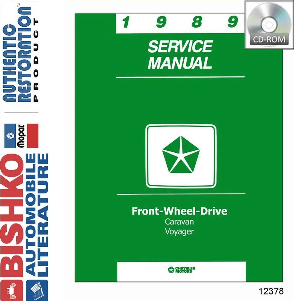 Dodge Caravan Plymouth Voyager 1989 manual de reparación de taller de fábrica CD Foto 1 de 1
