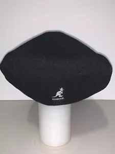 KANGOL WOOL MENS HAT CAP NEWSBOY BLACK SZ MEDIUM WOOL504 0258BC RN#68438 - Picture 1 of 13