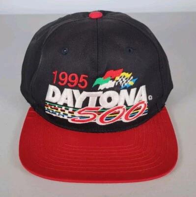 Vintage 1995 Daytona 500 NASCAR Snapback Hat Cap Black Red American Needle - Image 1 of 4