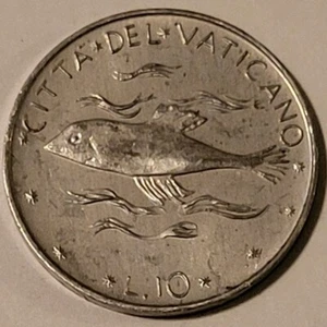 Vatican Paul VI 1973 10 Lire Coin - Picture 1 of 2