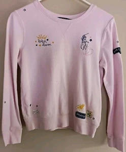 Polo Ralph Lauren Girls' Star & Heart Pink Embroidered Pullover Sweatshirt XL 16 - Picture 1 of 11