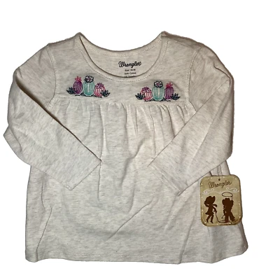 Wrangler Girls Toddler Top Long Sleeve Size 0-3 Mths MTHS Brand New W Tags - Image 1 of 2