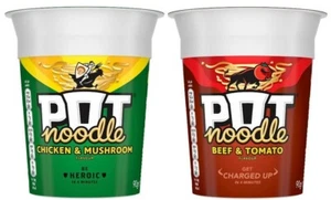 Pot Noodles Tomato & Beef + Chicken & Mushroom | Instant Noodles 90g - Picture 1 of 7
