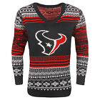 FOCO NFL Women's Houston Texans Big Logo Aztec V-Neck Sweater