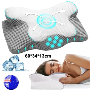 Slow Rebound Memory Foam Butterfly Shaped Neck Pillow Sleeping Posture Support - Picture 1 of 15