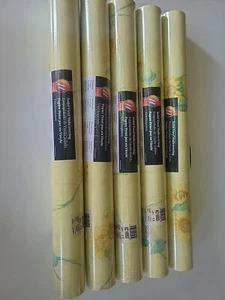 Norwall Wallpaper 5 Count Green Yellow Sunflower Pattern Vinyl Covering NOS 90S - Picture 1 of 7
