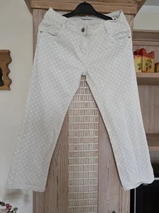 Damen Sommer knöchellange Hose Party Arbeit Cremefarben Gr. 38 - Bild 1 von 7
