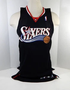 2007-08 Philadelphia 76ers Blank Game Issued Black Jersey 44 + 2 L 89 - Picture 1 of 5