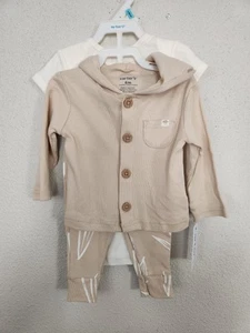 Carter's 3 Piece Boys Outfit Brown White Size 6Months New - Picture 1 of 6