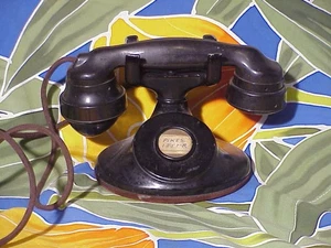 Rare Western Electric Oval 202 Non-Dial Desk Telephone 1930-37 with Phone Number - Picture 1 of 12