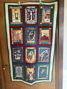 Handmade Christmas Theme Wall Hanging Chair Cover 27.25 X 44 Inches - Picture 1 of 6