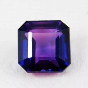 Natural Bi-Color Ceylon Sapphire 9.5 Ct Asscher Cut Loose Certified Gemstone - Picture 1 of 6