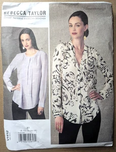 VOGUE Patterns American Designer V1412 Rebecca Taylor Sz 8-16 Stylish Top UNCUT - Picture 1 of 3
