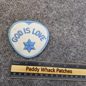 Patch vintage Dio è amore stella di Davide ebraica macchiata AB1 - Foto 1 di 2