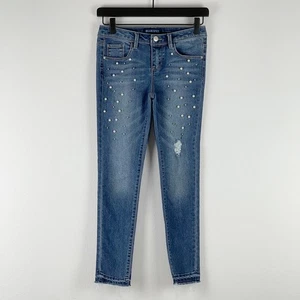 Blue Spice Pearl & Silver Bead Ankle Jeans / Jeggings - Girl's 12 - Picture 1 of 9