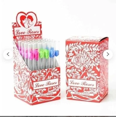 Love Roses Glass Tubes 36pcs = 2 Box Wholesale Price 72Pcs Total - Image 1 of 3