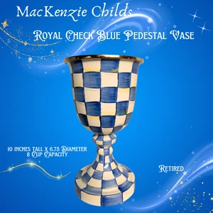 Mackenzie Child’s Royal Check Sockel Vase 12" - Bild 1 von 6