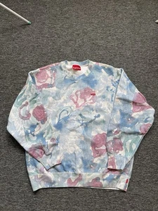 SupremeSmall Box Logo Crewneck Size M Medium Watercolour Floral Sweatshirt SS21 - Picture 1 of 7