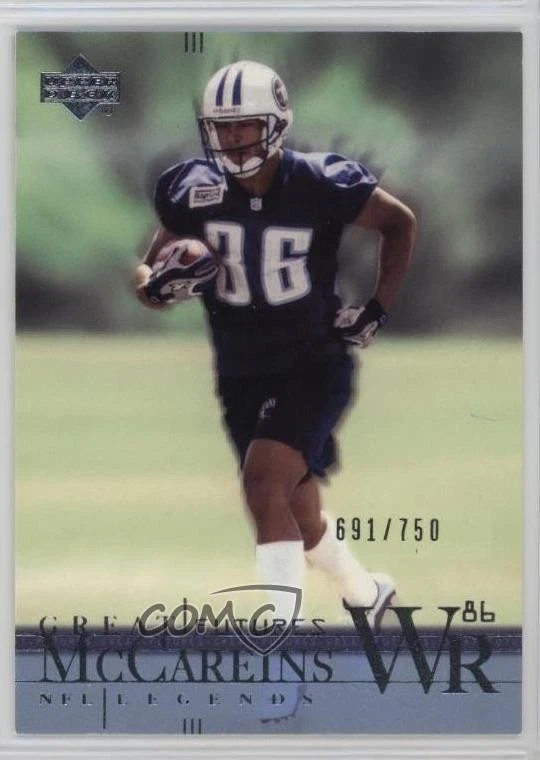 2001 Upper Deck NFL Legends Great Futures /750 Justin McCareins #178 Rookie RC - Image 1 of 2