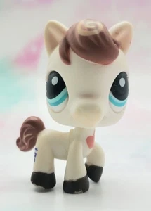Littlest Pet Shop authentisch # 1616 Blythe weiß braun rosa Apfel Pferd türkisfarbene Augen - Bild 1 von 4