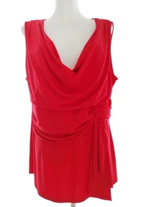 Star by Julienmacdonald Size 20 (48) Red Tunic Blouse Sleeveless - Picture 1 of 5