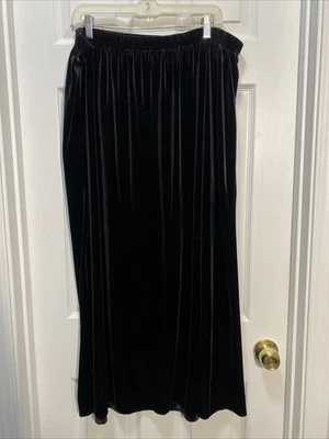 Maxi falda elástica de terciopelo negra 3X Elisabeth Liz Claiborne para mujer Foto 1 de 4