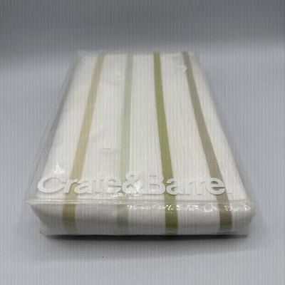 CRATE And BARREL Standard Sham Lima Rayas Verde Algodón 20x26 Nuevo con Etiquetas Foto 1 de 4