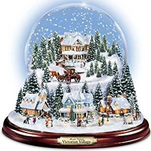 The Bradford Exchange Thomas Kinkade Victorian Christmas Village Snowglobe