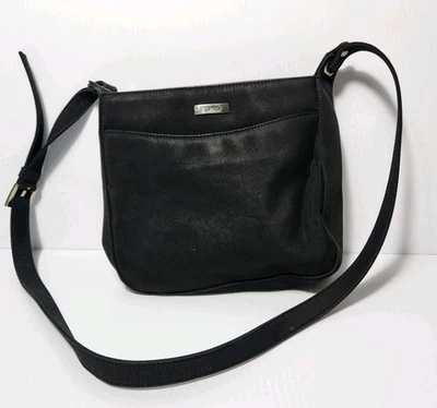 Bolso Bandolera Vintage Esprit Nylon Negro Multi Compartimentos Cierre Magnético  Foto 1 de 4