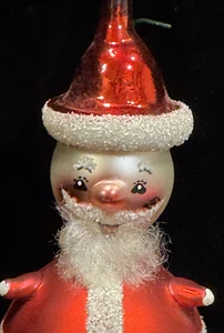 1950s De Carlini Santa Claus Christmas Ornament Blown Glass Retro VTG ITALY 5" - Picture 1 of 11