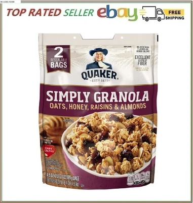 Quaker Simply Granola, 34,5 oz., 2 paquetes Foto 1 de 4