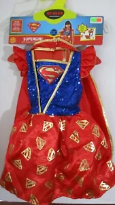 RUBIES~SUPERGIRL Halloween Costume~Girl Small (5-6)~Dress Cape Belt Headband~NWT - Picture 1 of 5