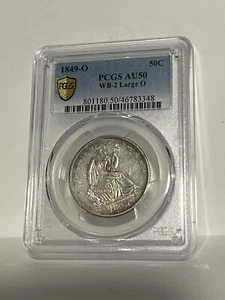 1849-o Seated Liberty Half Dollar, Rare In Grade PCGS WB-2 Large O - Picture 1 of 2