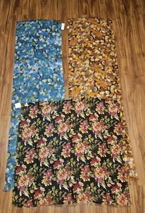3 Echo Floral Scarfs Blue Yellow 72" X 72" Scarf & 35" X 35" Black Scarf Lot A - Picture 1 of 15