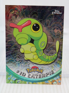 A6 Pokemon Topps Chrome Card TV Animation Edition Caterpie #10 Red Logo Spectra