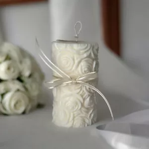 Flower Pillar Candle, Soy Wax, Birthday Gift, Mother’s Day Gift, Wedding favors - Picture 1 of 6