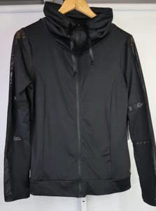 NWT Daisy Fuentes Fit Sweatshirt Women's Black Full Zip High Neck Sport Sz M - Picture 1 of 10