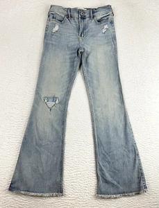 Abercrombie Kids Girls High Rise Flare Leg Jeans 11/12 fits 26x26.5 Distressed - Picture 1 of 11