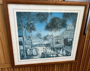 Framed Print Of Original Art Work By Pro Hart “Sorting The Wool” - Bild 1 von 6