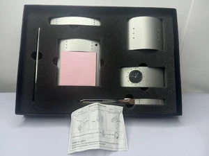 NIB Executive Desk Set-Clock, Pen, Letter Opener, Card Holder, Pen Cup, Post It - Picture 1 of 4