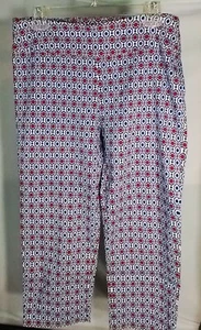 Women's~New Direction Stretchy Pants~Sz. M~Red/White/Blue print~Excellent - Picture 1 of 5