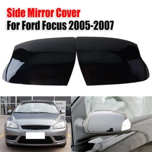 2 PIEZAS Cubierta de espejo retrovisor negro brillo lateral para Ford Focus MK2 2005-2008 07 - Imagen 1 de 7
