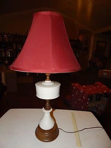 LÁMPARA DE MESA VINTAGE MADERA CERÁMICA MEDIADOS DE SIGLO DANESA MODERNA ACABADO LUZ - Imagen 1 de 6