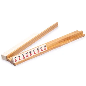 Bastidores de mahjong de madera de pino natural de 18" con empujadores - juego de 4 - Imagen 1 de 7