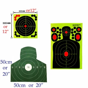 Shooting Reactive Targets Bullseye Splatter Shot Rifle Gun Paper Target 12" - Picture 1 of 8