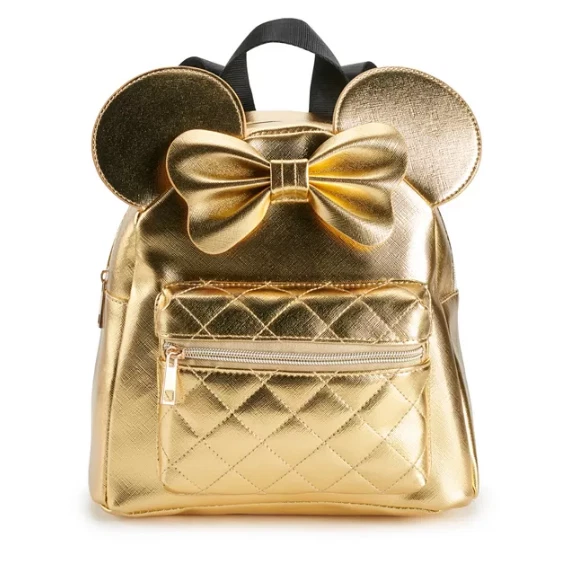 Mini Mochila Metálica Minnie Mouse Disney Dourada FRETE GRÁTIS! - Imagem 1 de 3