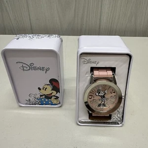 Disney Minnie Mouse Watch Womens 42mm Case Pink Resin Band Accutime Quartz NEW - Picture 1 of 14