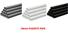 32mm 40mm Pushfit Waste Pipe 1 Metre Length Plastic Kitchen GREY WHITE BLACK