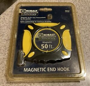 Kobalt 50 ft Closed Case Steel Tape Measure W/Magnetic End Hook NIP
